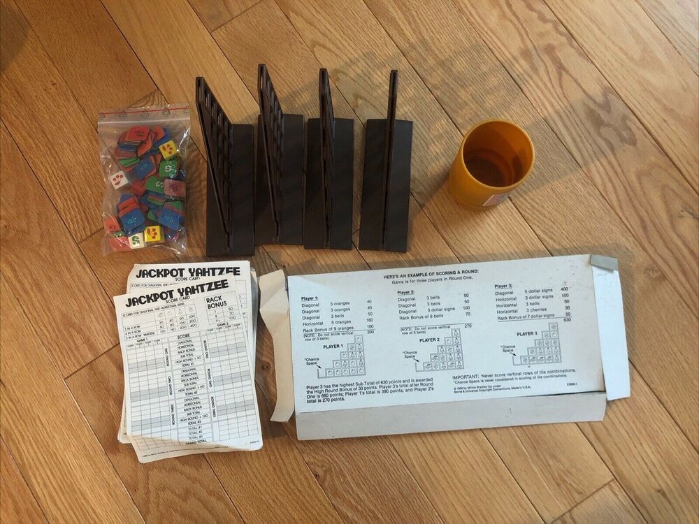 Jackpot Yahtzee Game Parts and Pieces Milton Bradley